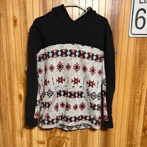 Black and Gray Patterned Men's Hoodie